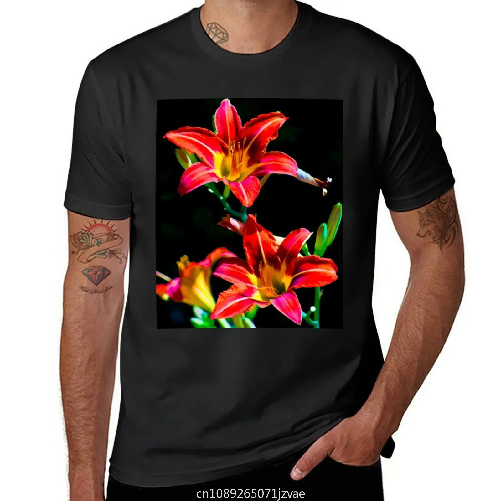 Vibrant Lilies T-Shirt summer clothes aesthetic clothes oversized t shirt men