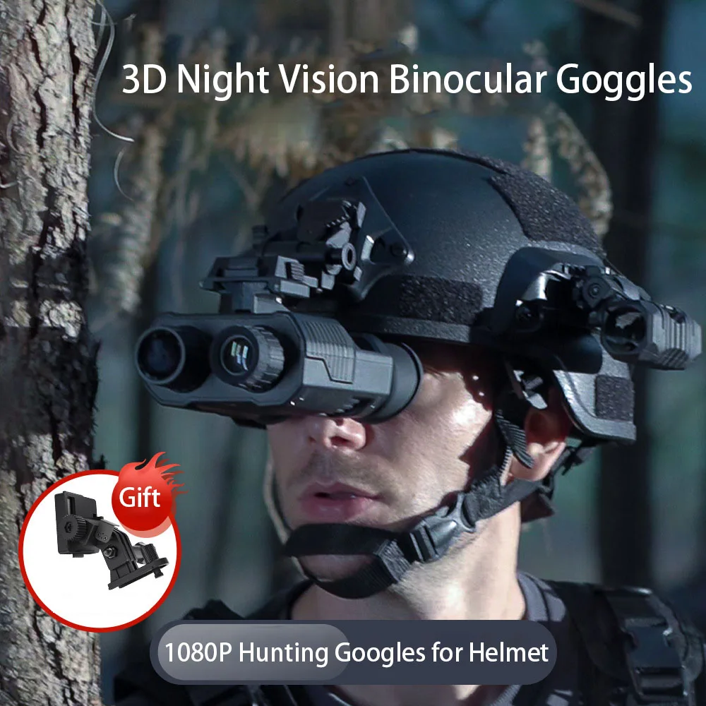 3D Night Vision Binocular Goggles NV8000 Handfree Binoculars Telescope Hunting Googles for Helmet 1080P HD Night Vision Device