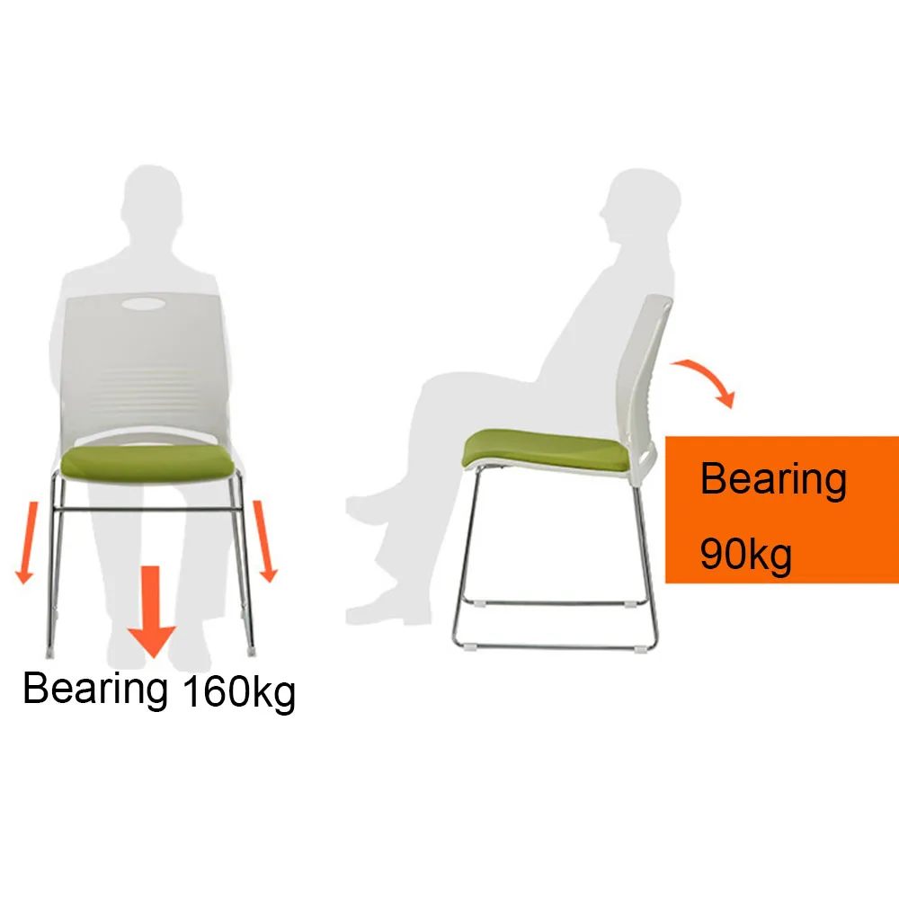 New Training Conference Chairs Solid Steel Frame Conference Room Foldable Chair Elasticity Cloth Reception And Negotiation