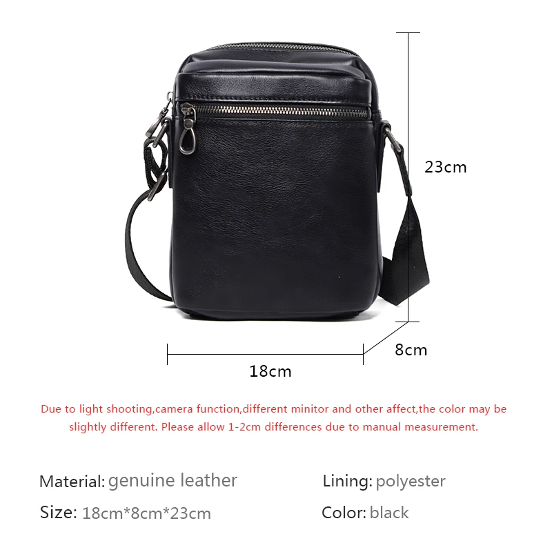 Soft leather Mini Men Bags Boys Fashion Messenger Bag Genuine Leather Crossbody Bag Men Mobile Phone Bags Small Shoulder Bags