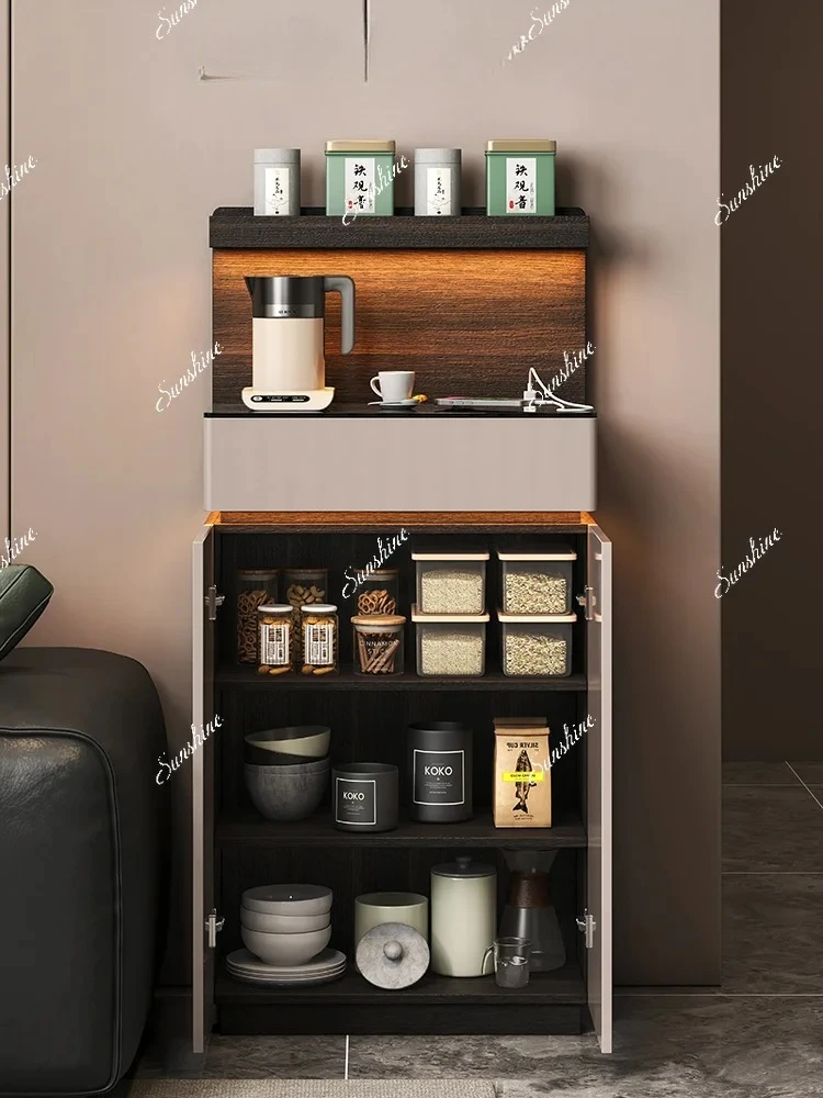Light luxury high-end sense ultra-thin dining side cabinet narrow small apartment integrated wall locker FT