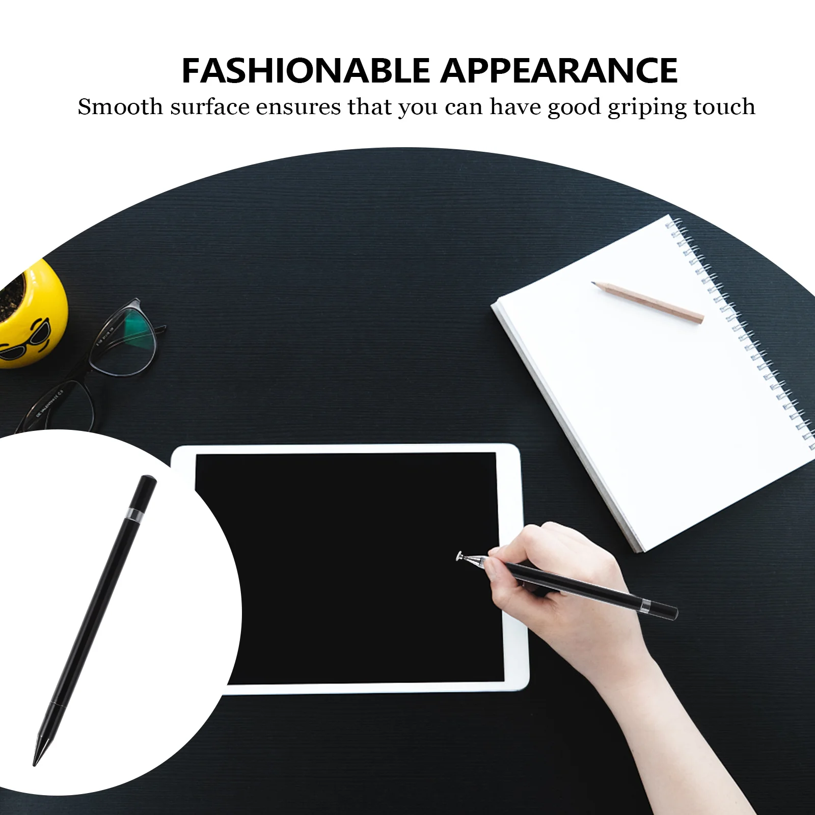 Capacitive Pen Stylus Smooth Surface Transparent Disc Practical Durable For Magnesium Alloy Touch Screen Device Pen