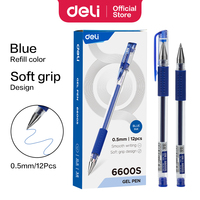 Deli Gel Pen 0.5mm Blue Black Red Gel Ink Pens Sign Pen Fast Dry Smooth Ink Writing  Soft Grip Stationery School Office Supply