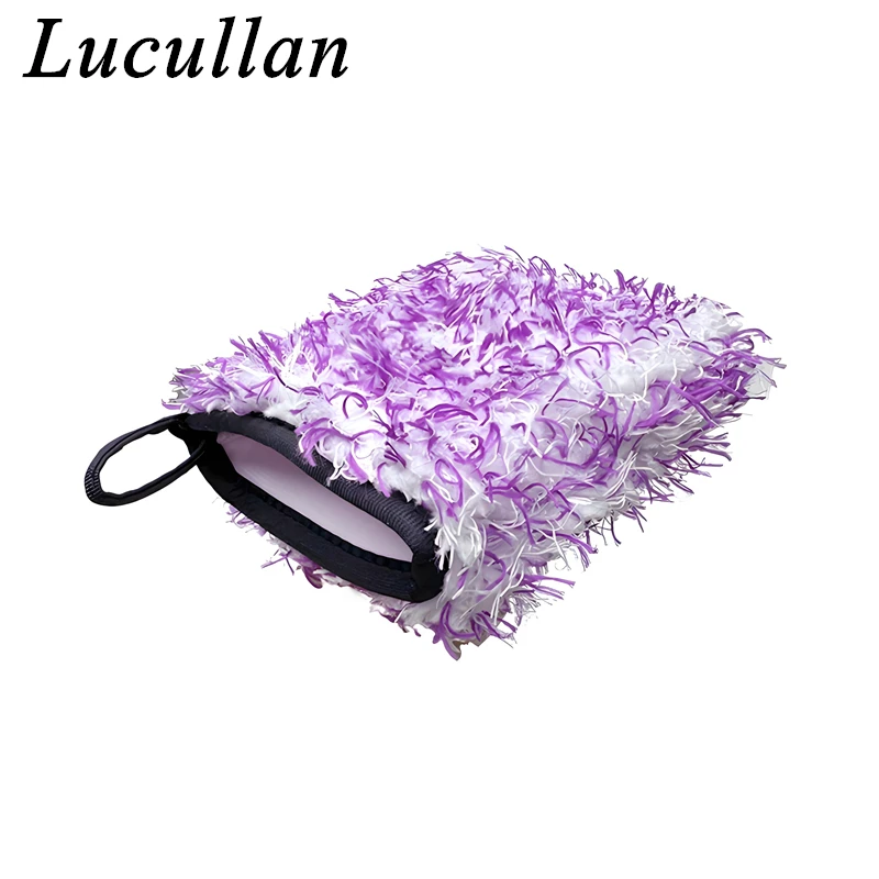 Lucullan Ultra Wheel Mitt Purple Hands-On Car Detailing Microfiber Accessories For Wheels, Grills, and Tight Areas