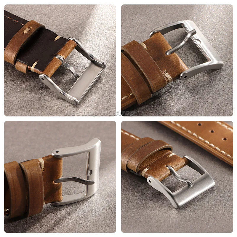 Пряжка из нержавеющей стали 304, 16 мм, 18 мм, ремешок для часов, металлическая застежка, кожаный силиконовый браслет, универсальная замена, матовая квадратная кнопка