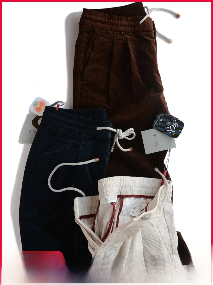 

Высококачественные мужские повседневные брюки из вельветовой ткани в Северной Америке, прямые брюки из хлопка, полиэстера, эластичная талия