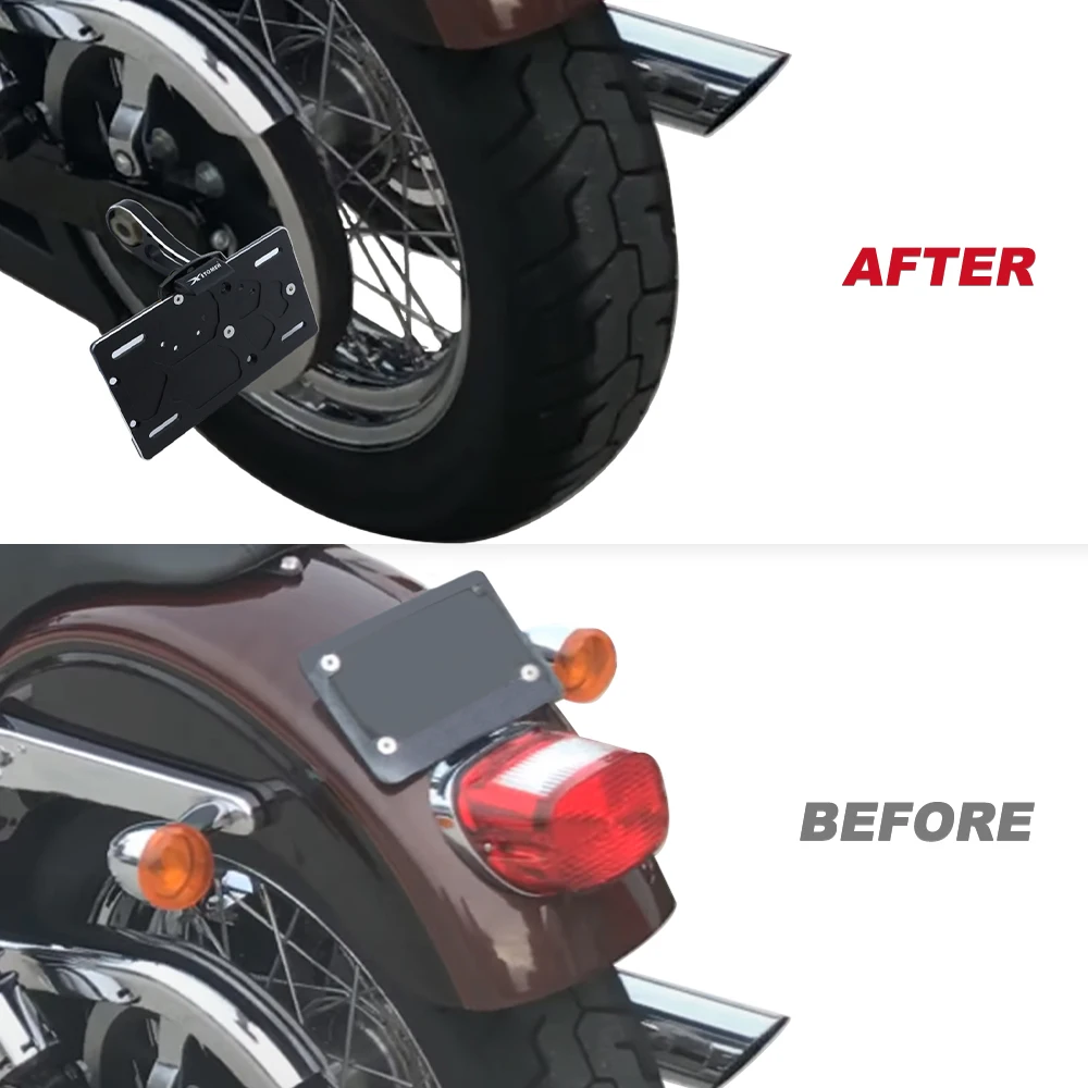 Motorcycle Side Mount License Plate Holder Bracket Fender Eliminator Kit Davidson Dyna Softail Sportster 2008-2016 For Harley - view 3