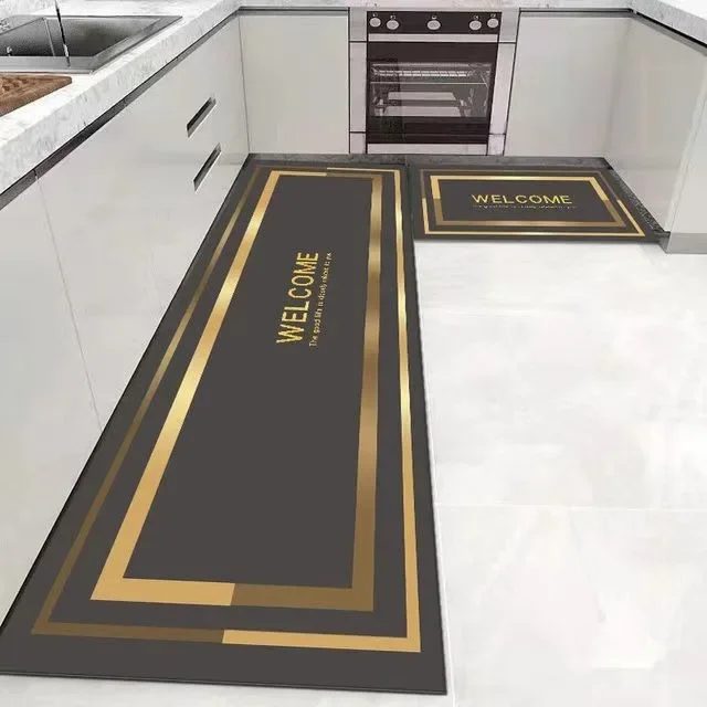 Kitchen Rug Waterproof Leather Carpet Anti-slip Floor Mat Long Rug Home Decoration Foot Mats Oil-proof Alfombra De Cocina