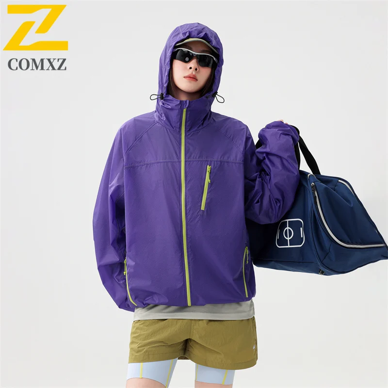 سترة بغطاء للرأس للحماية من الأشعة فوق البنفسجية للزوجين بلون الدوبامين UPF50 + حرير ثلجي قابل للتنفس للرياضات الخارجية ملابس واقية من الشمس #2