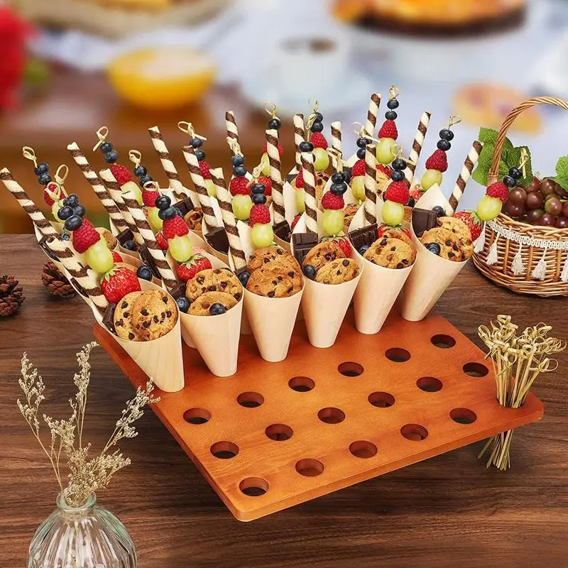 Imagem -02 - Ice Cream Cone Titular com 36 Buracos Food Display Stand Bandeja Snack Pipoca Sushi 13x13