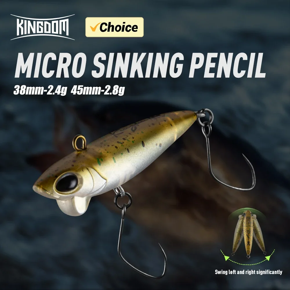 

Kingdom Mini Pencil Fishing Lure 2.4g 38mm 2.8g 45mm Sinking Artificial Slim Pencil Wobblers For Trout Bass Pike Fishing