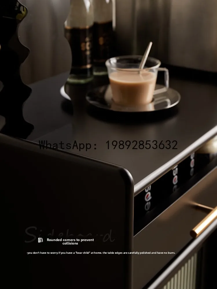 all solid wood dining side cabinet living room tea and wine cabinet sliding door storage cabinet narrow