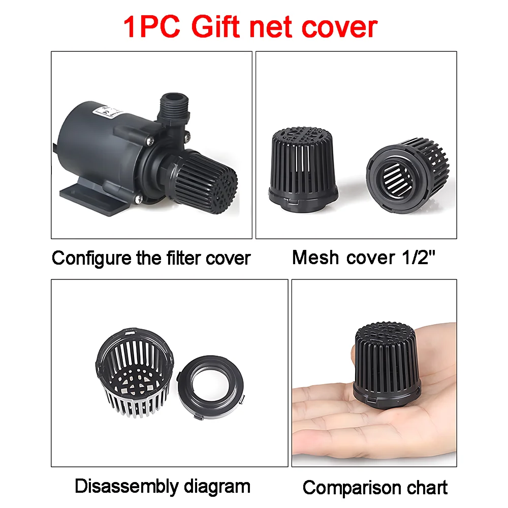 Silent Brushless Motor, DC12/24V   2000/2400  L/H Circulating Booster Pump, Maximum Head 12/16M, Can Be Equipped with EU Adapter