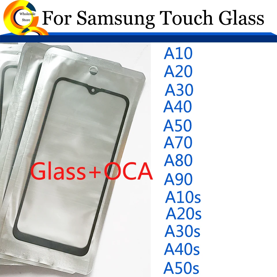 10Pcs\Lot For Samsung Galaxy A10 A20 A30 A40 A50 A70 A80 A90 A10s A20s A30s A40s A50s Touch Screen Front Glass With OCA Repair