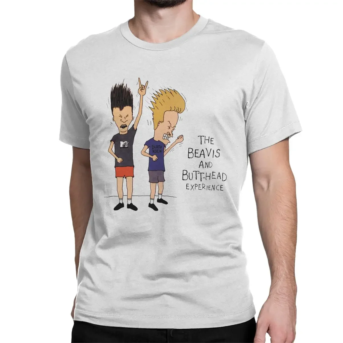 Short Sleeve Tees Plus Size Clothing oversized Beath Rock Beavis And Butthead MTV T-Shirts for Men Round Collar Cotton T Shirts