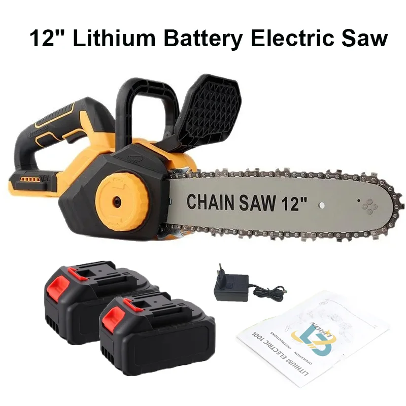 Akku-Bürstenlose Kettensäge, Akku-Kettensäge, 12-Zoll-Elektrosäge, Holzbearbeitung, Schneidwerkzeug, passend für Makita 21 V Akku – Detail 4