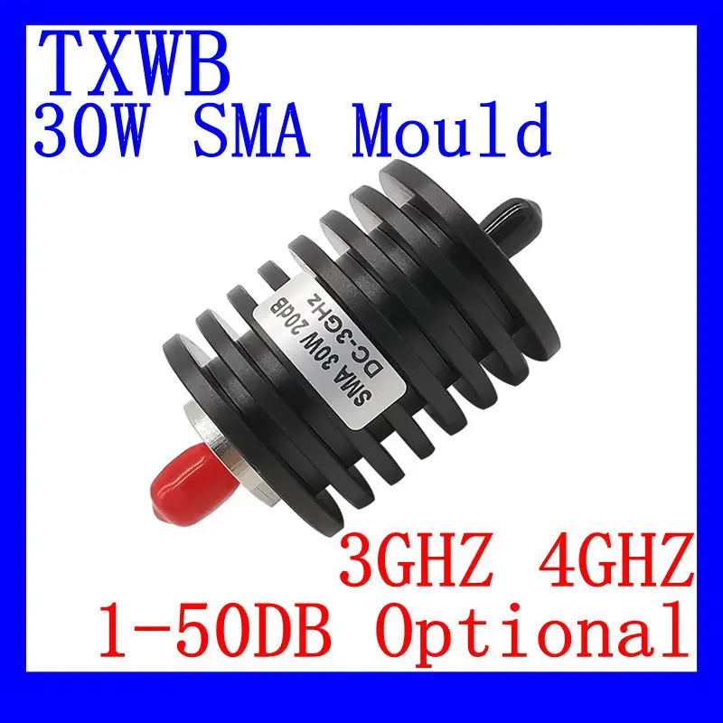 

30W SMA Type Attenuator DC-3Ghz/4Ghz 1/2/3/5/6/10/15/20/30db/40db SMA Male Plug to Female Jack RF Coaxial Power Connector 50ohm
