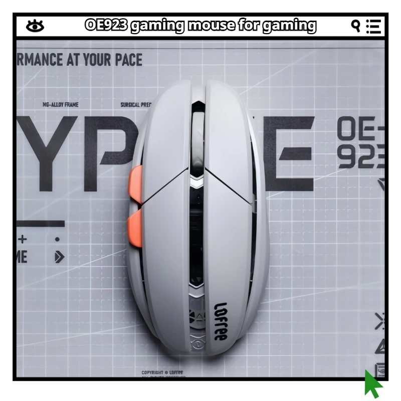 

EO923 Gaming Mouse Three Mode Connection Wireless Hollow Lightweight PAW3950 Ergonomic Lithium Ion Battery 40000 DPI Bluetooth
