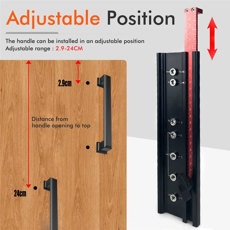 AF90-Guida per trapano Localizzatore di punzoni Maniglia Localizzatore di fori aperti Localizzatore di foratura per la lavorazione del legno per maniglie e tiranti per punzonatrice