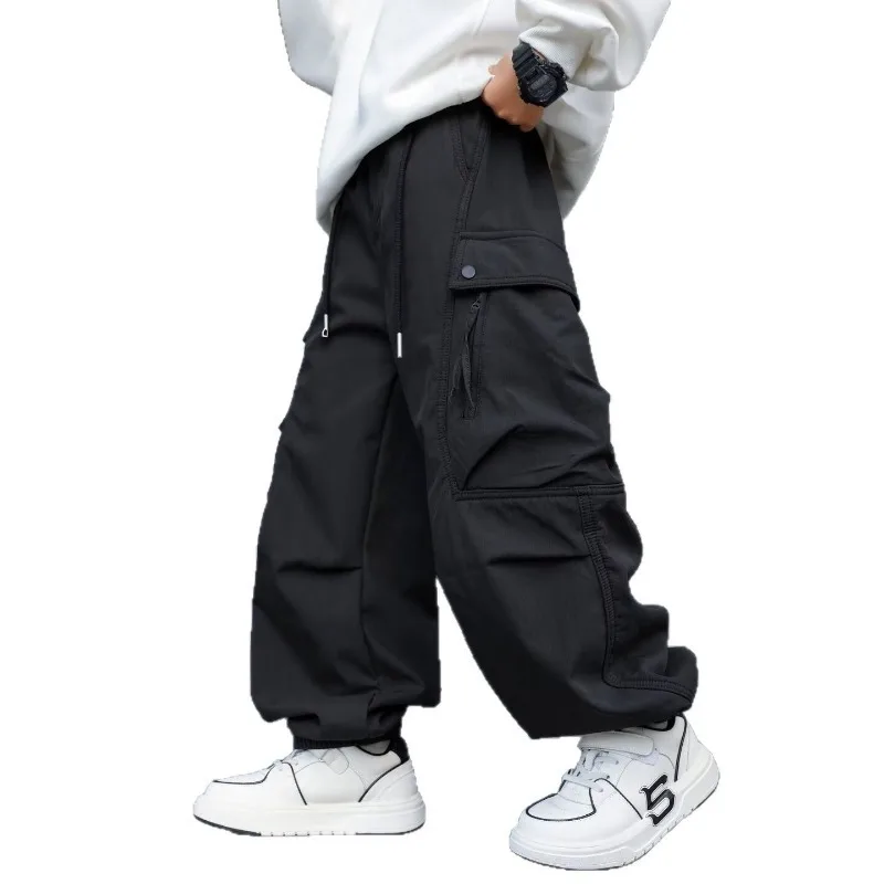 2026 Kinder Jungen Schicke Overalls UNITIM Herbst 4-14 Jahre Teenager Jungen Gerade Hose Locker Junge Elastischer Bund Hosenträger – Detail 7