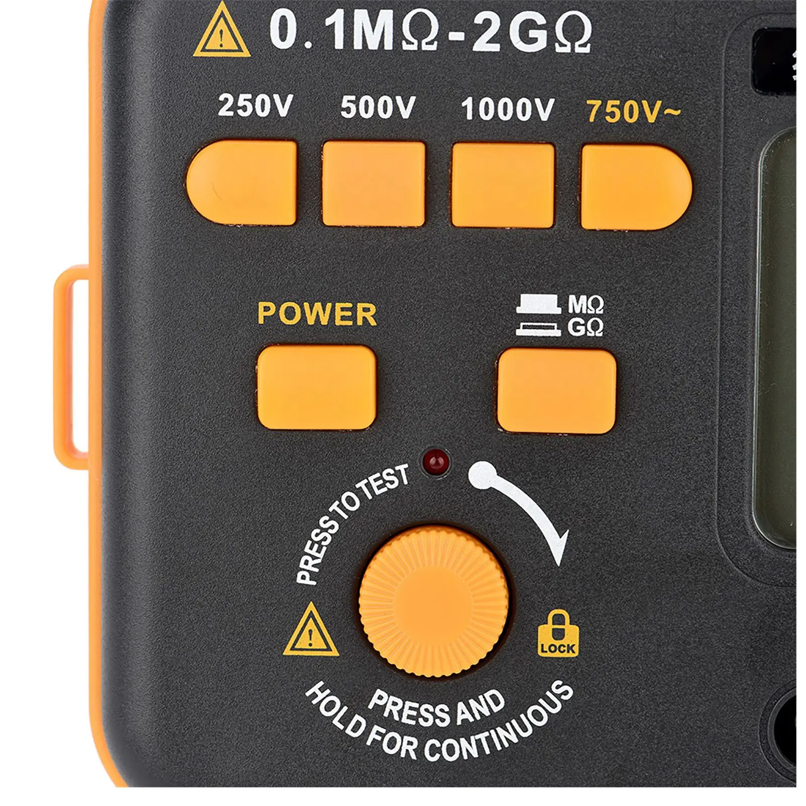 VC60B Digital Insulation Tester Megohmmeter with Three Test Voltages and High Contrast Backlit LCD for Low Light Environments