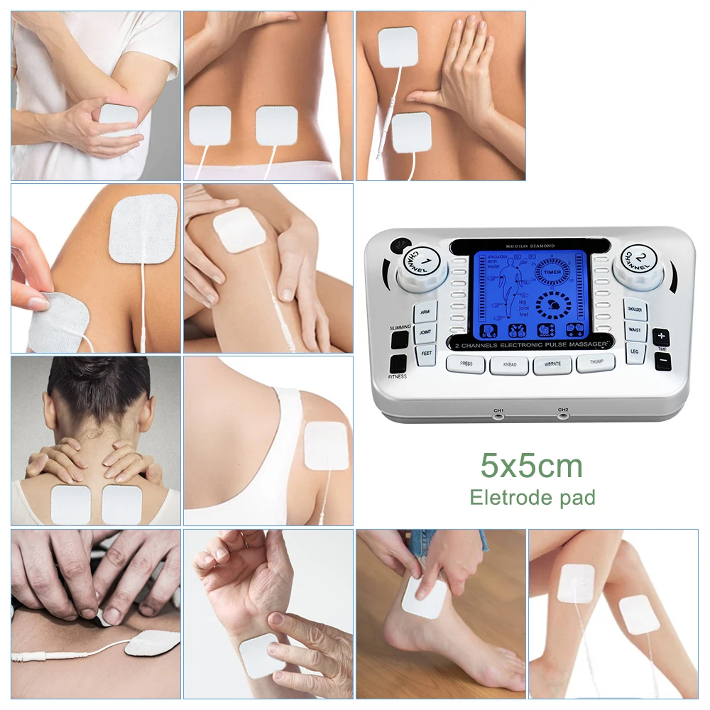 TENS Electrostimulator EMS Massager Muscle Stimulation Electric 12 Modes Low Frequency Physiotherapy Device Relaxation Treatment