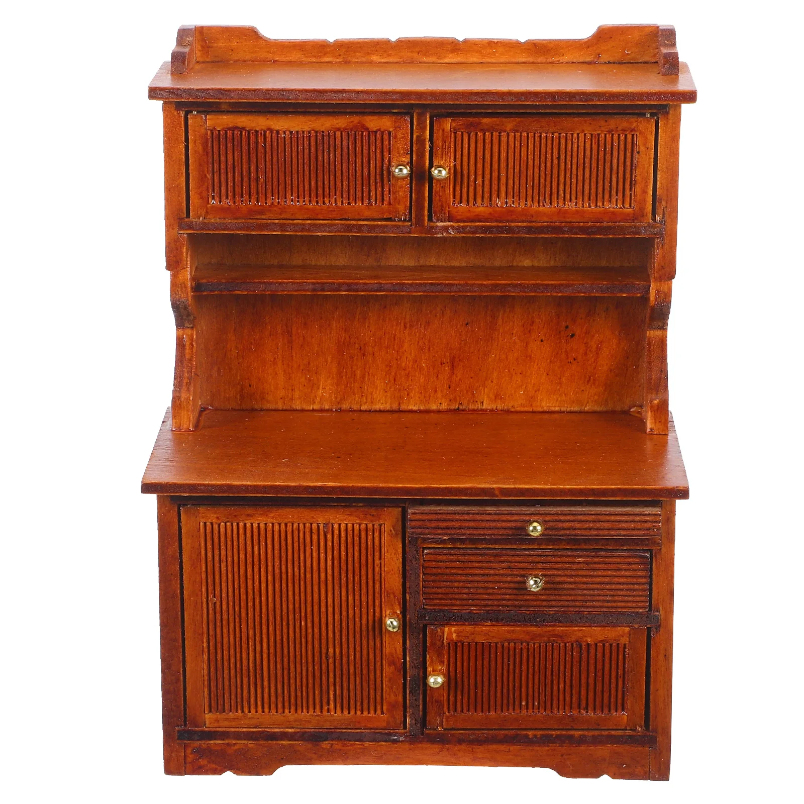 Muebles para casa de muñecas, gabinete de madera en miniatura, estantería pequeña, microadorno Retro DIY