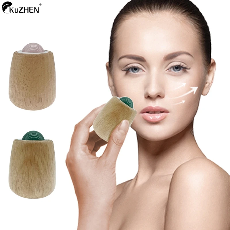 1Pcs Natural Rose Quartz Jade Aventurine Roller Gua Sha Set Facial Body Massager Roller Jade Stone Massage Set Face Lifting