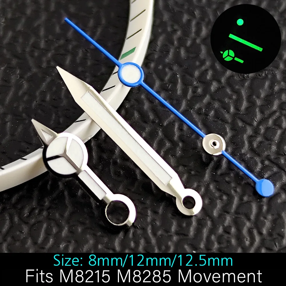 Uhrzeiger, grün/blau, leuchtende Zeiger, passend für NH35/ETA2824/Miyota8285, Uhrwerk-Zubehör, Armbanduhrenteile für Herren, NH35-Zeiger