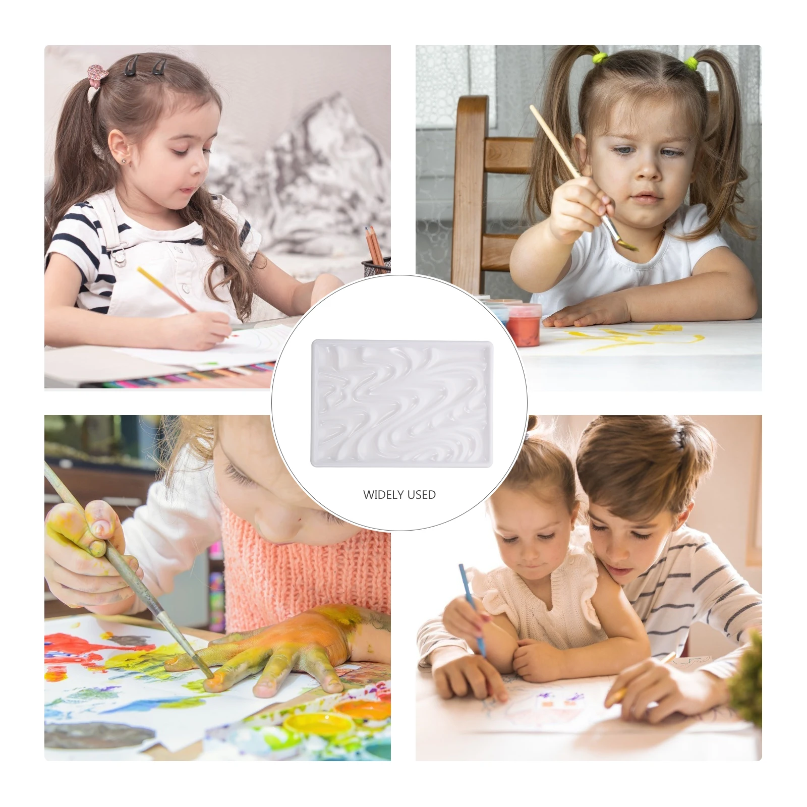 

1pc Wave Paint Tray 30Holes Art Painting Board For Watercolor Oil Gouache Color Mixing Imitation Porcelain Pigment Plate