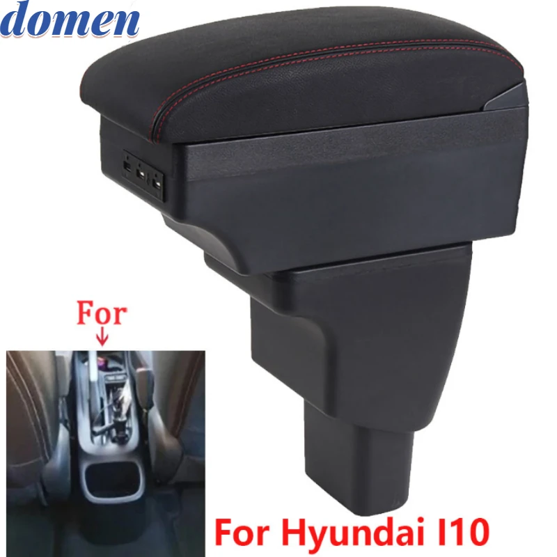 

For Hyundai I10 Armrest For Hyundai I10 Car Armrest box Interior Parts details Retrofit parts Storage box Car Accessories USB