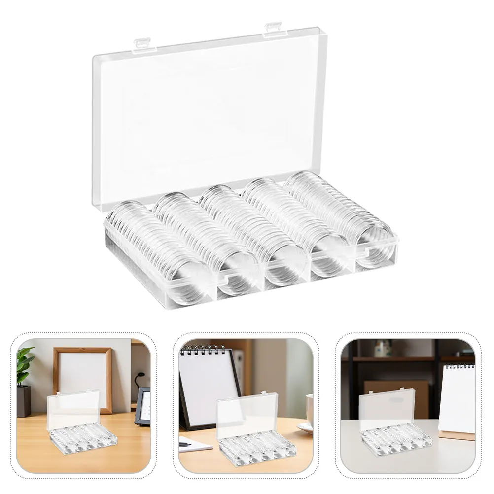 2 juegos de estuches protectores transparentes para monedas, organizador de cápsulas de precisión de 30 mm, caja de almacenamiento para coleccionistas