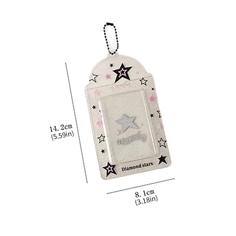 

Cartoon Photo Card Sleeve with Chain Water Resistant Photocard Covers 3Inch Photo Card Case Photo Card Protectors