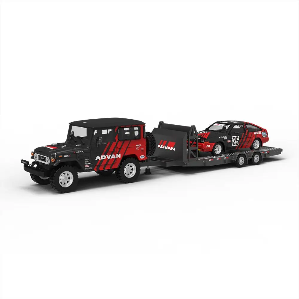 

TM1:64 FJ40 Toyota AE86ADVAN Trailer Set Simulation Alloy Car Model