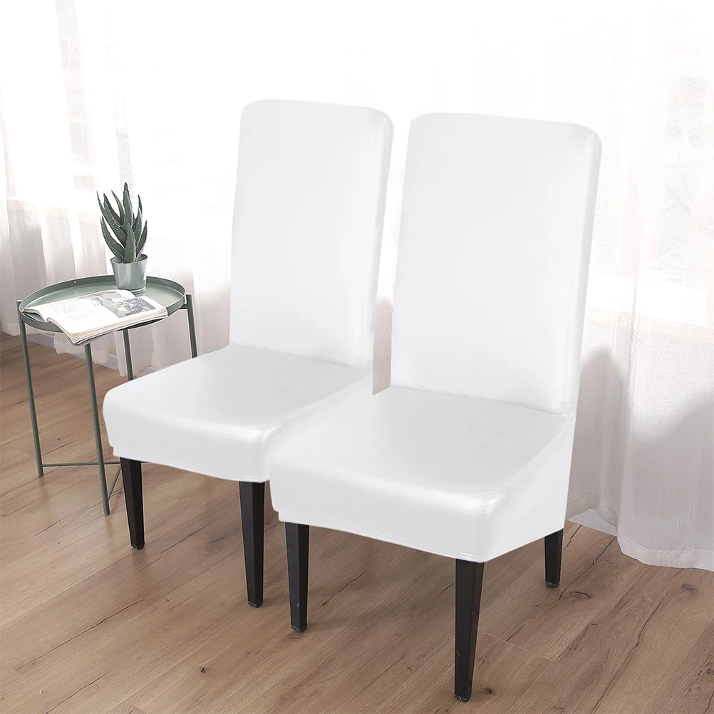 

Premium Pu Waterproof Chair Cover Slipcover Seat Backrest Protective Wrap Home Party Banquet Easy Install Remove Gift Idea