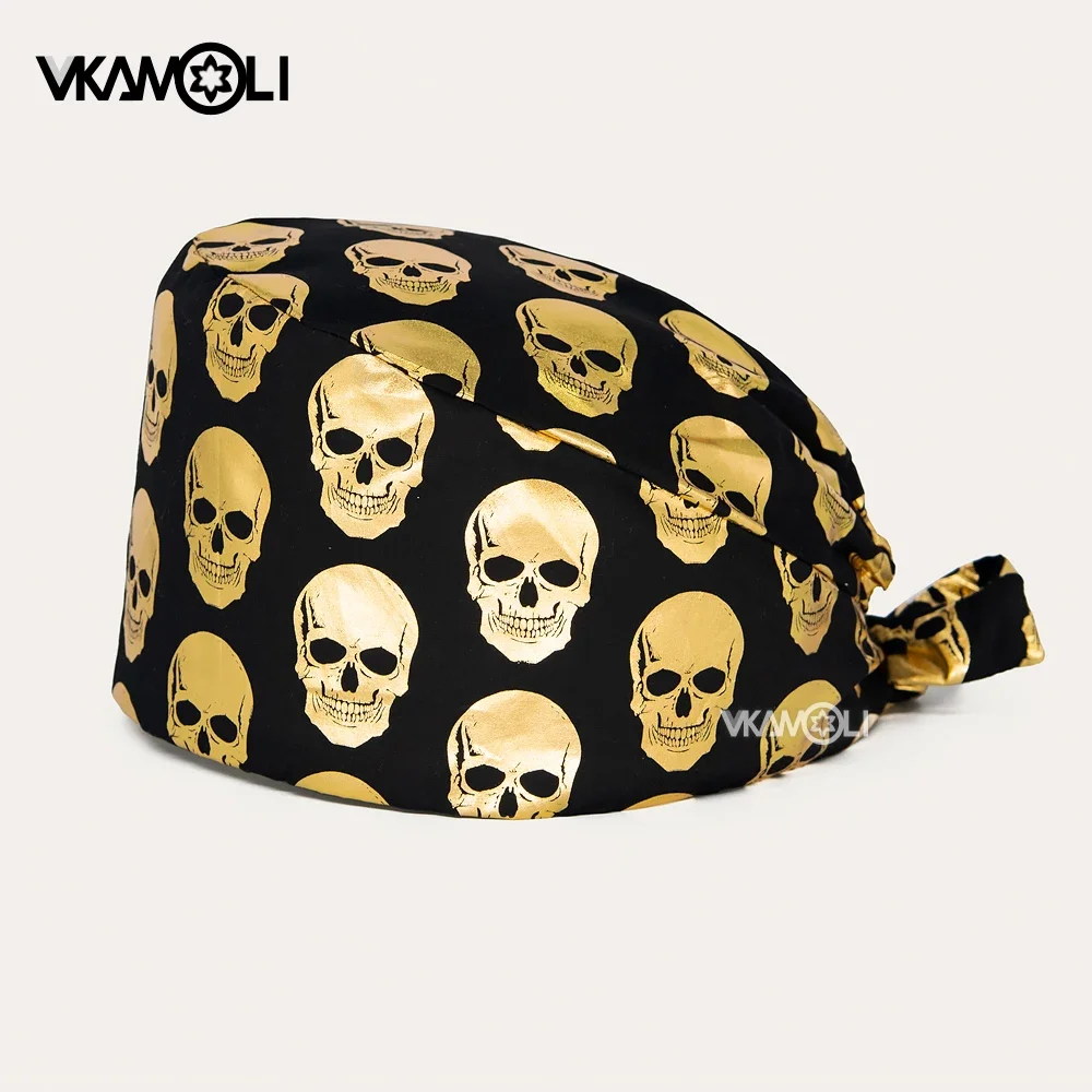 Gorro exfoliante con estampado de Halloween, gorra médica de pelo largo, cosmética, odontología, para médicos y Mascotas