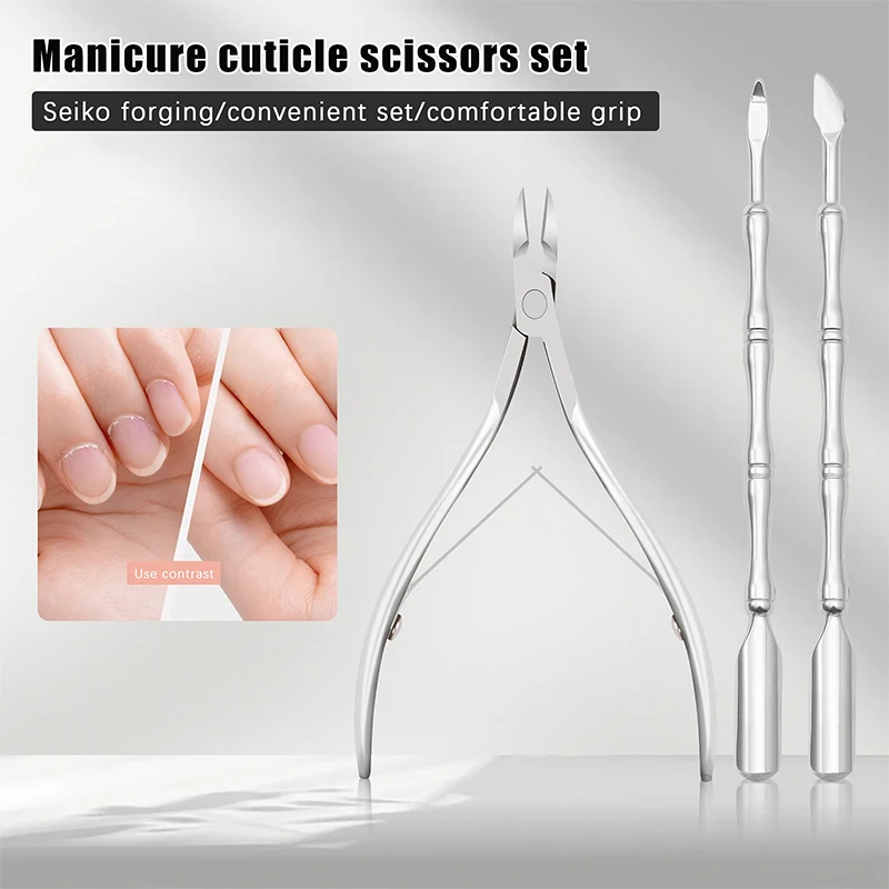 3 Stücke Edelstahl Nagelschneider Scherenzange Muti Funktion Nagelhautschieber Entferner Professionelle Nagelpflege Maniküre Kits