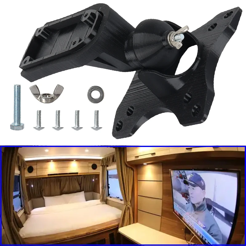 

1 Set Durable Pivoting Black TV Bracket Wall Mount Kits 88083 For Caravan Campervan Motorhome Boat Accessories Easy Installation