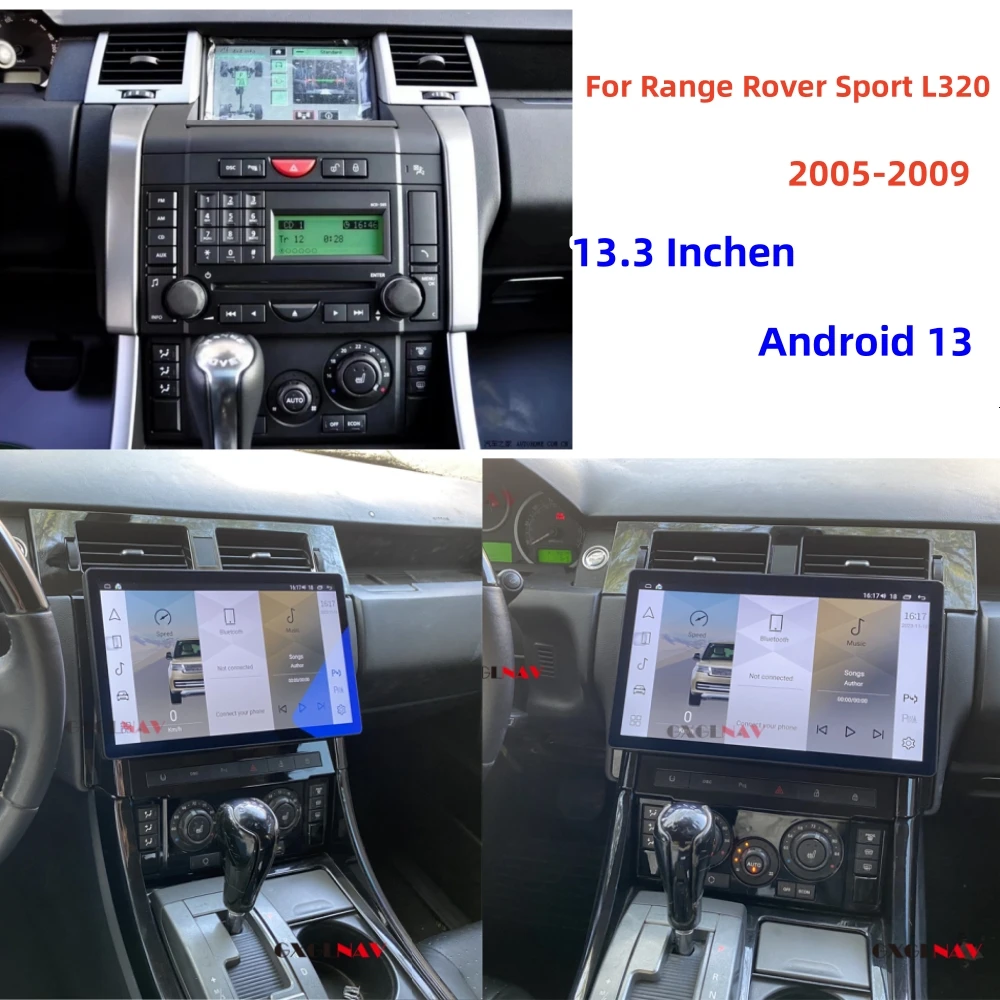 13.3 Inch IPS Screen Android 13 Head Unit For Land Rover Range Rover Sport L320 2005 2006 2007 2008 2009 Sport 2009 Carplay GPS