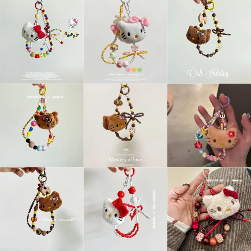 

Cute Hello Kitty Cartoon Anime Ladies Keychain Phone Case Accessories Backpack Decoration Toys Student Girls Gift Wholesale