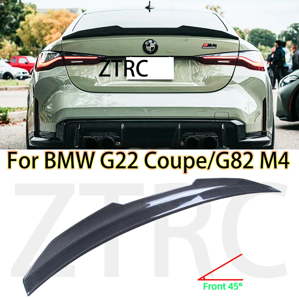 

Car Spoiler For BMW 4 Series G22 Coupe/G82 M4 PSM Style Real carbon fiber material Rear Spoiler Trunk wing 2020-2024 Glossy blac