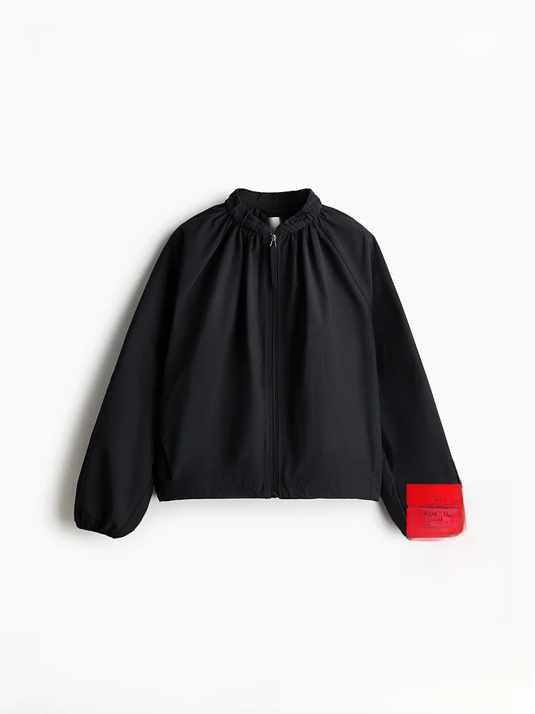 

Новая женская плиссированная куртка-пилот HM2026, простая, больших размеров, на молнии, из смесового полиэстера и хлопка, короткая верхняя одежда