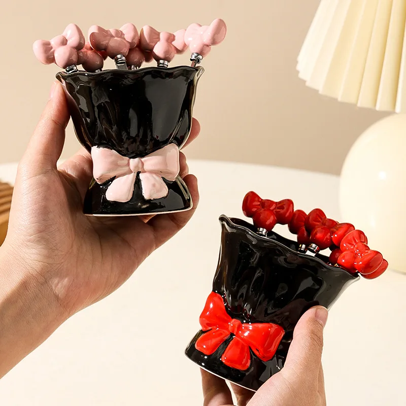 High-value Toothpick Jar Storage Fruit Fork Afternoon Tea Living Room Storage Dental Floss Small Jar Ceramic Personalized Cup