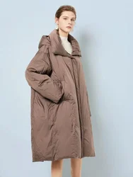 Abrigo de plumón de pato blanco para mujer, Parkas cálidas y largas con capucha, talla grande 5XL, 110kg, wy1254