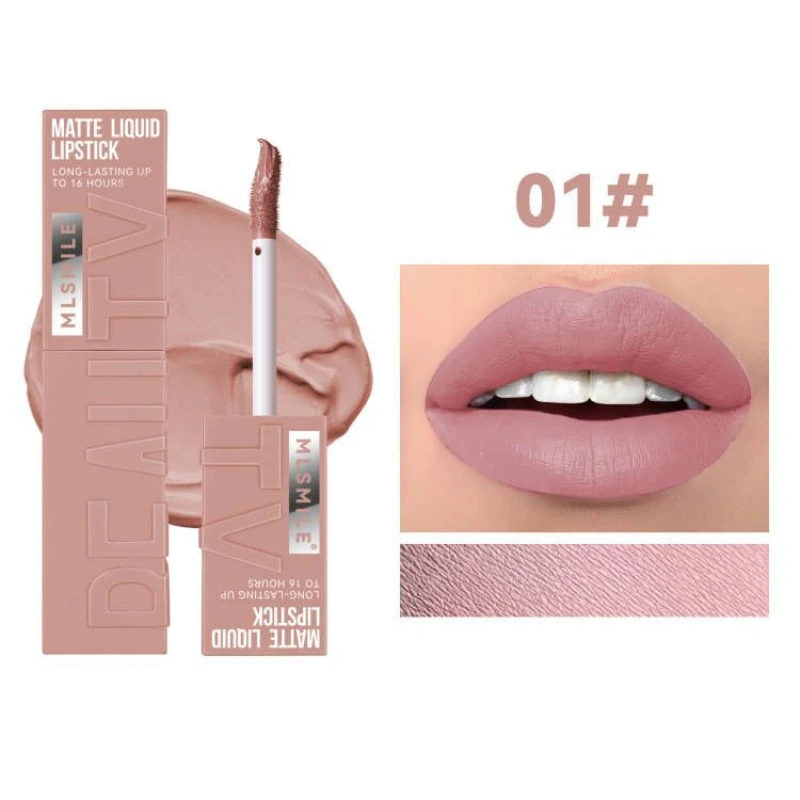 6 Farben Nude Matte Lipgloss Wasserdichter, langlebiger Lippenstift, verblasst nicht, feuchtigkeitsspendend, wasserglänzend, Lipgloss, Lippenstift, Kosmetik