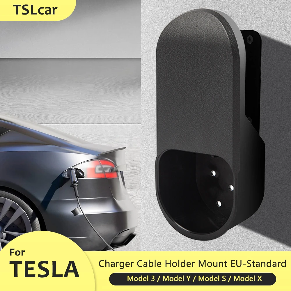 Per Tesla Modello 3/Y/S/X Supporto per cavo di ricarica Caricatore standard UE Organizzatore Staffa per montaggio a parete Stazione Accessori per auto 2024