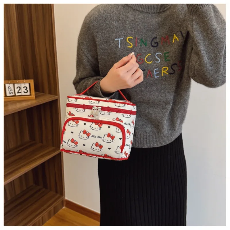 Japanese Style Cartoon Sanrio Makeup Bag Kawaii HelloKitty Multi Functional Storage Bag Home Furnishings