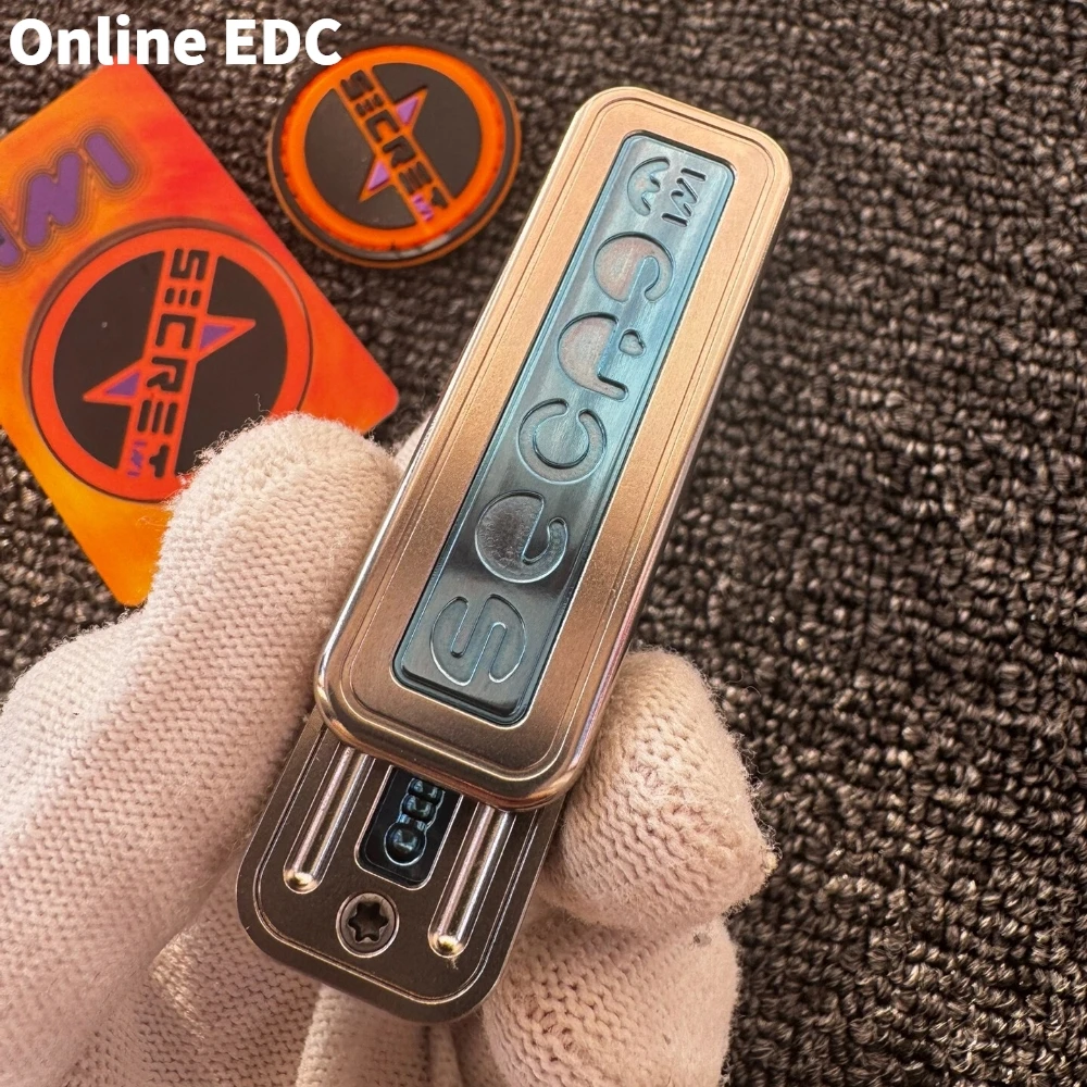 中古 WMEDC シークレット フィジェット スライダー チタン ブルー プッシュ スライダー フィジェット おもちゃ 大人向け ノベルティ おもちゃ 不安解消 ガジェット