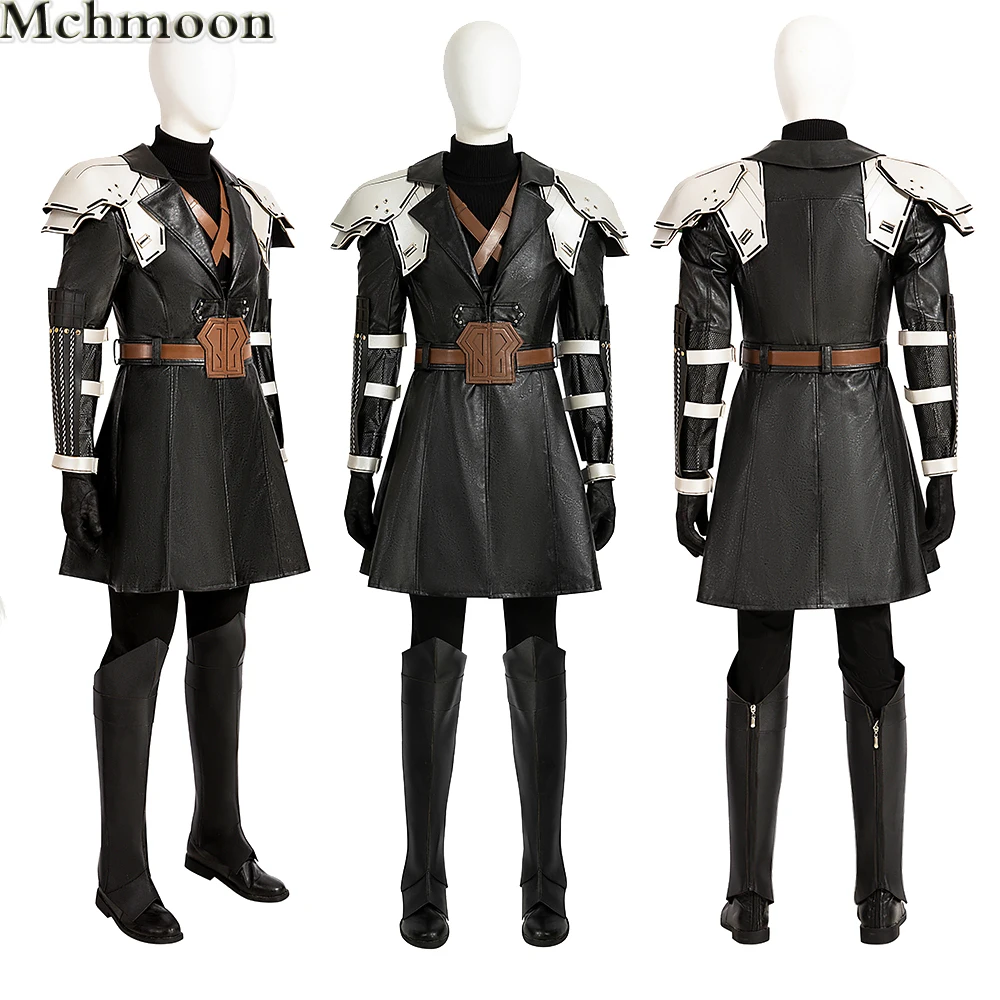 Junior Edition FF7 Remake Sephiroth Cosplay Costume Halloween Video Game Adult Costumes Black Outfit Custom Made