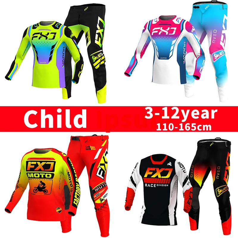 motocross jersey and pants kids clothing big boy girl Youth child Motorcycle mx gear set racing suit Customized Number Name